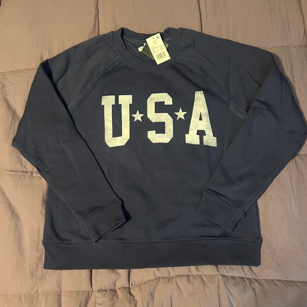 Target Grayson Threads Blue White USA Crew Neck Sweatshirt Large Olympics NWT